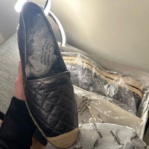 Karl Lagerfeld Silver Espadrille (low-wedge) Shoes